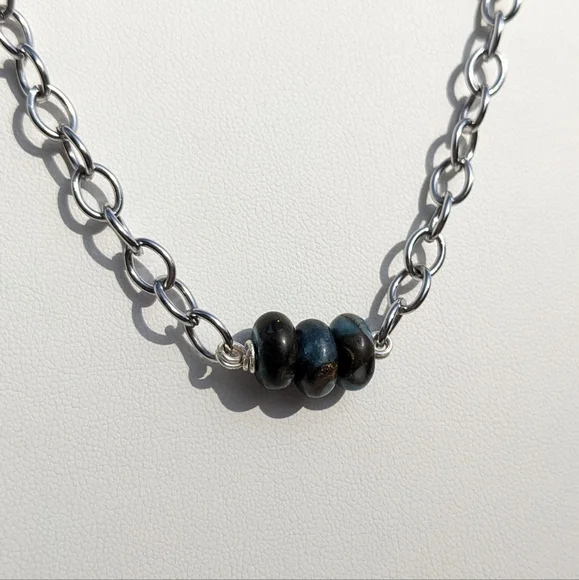 Jasper Stainless Steel Silver Chain Necklace Handmade  Crystals Grounding Unisex - Picture 9 of 13